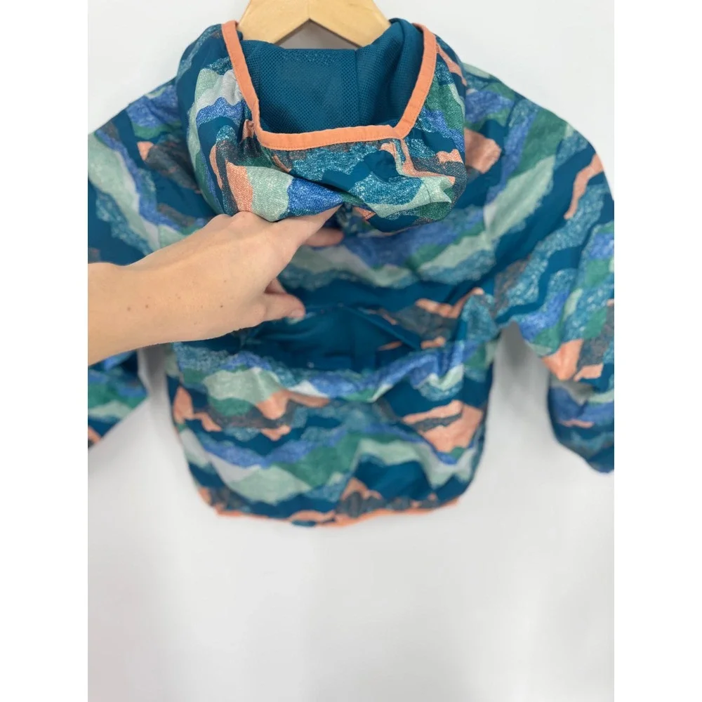 Lands'‎ End Packable Windbreaker Toddler XXS 2t 3t Blue Mountain Unisex Spring